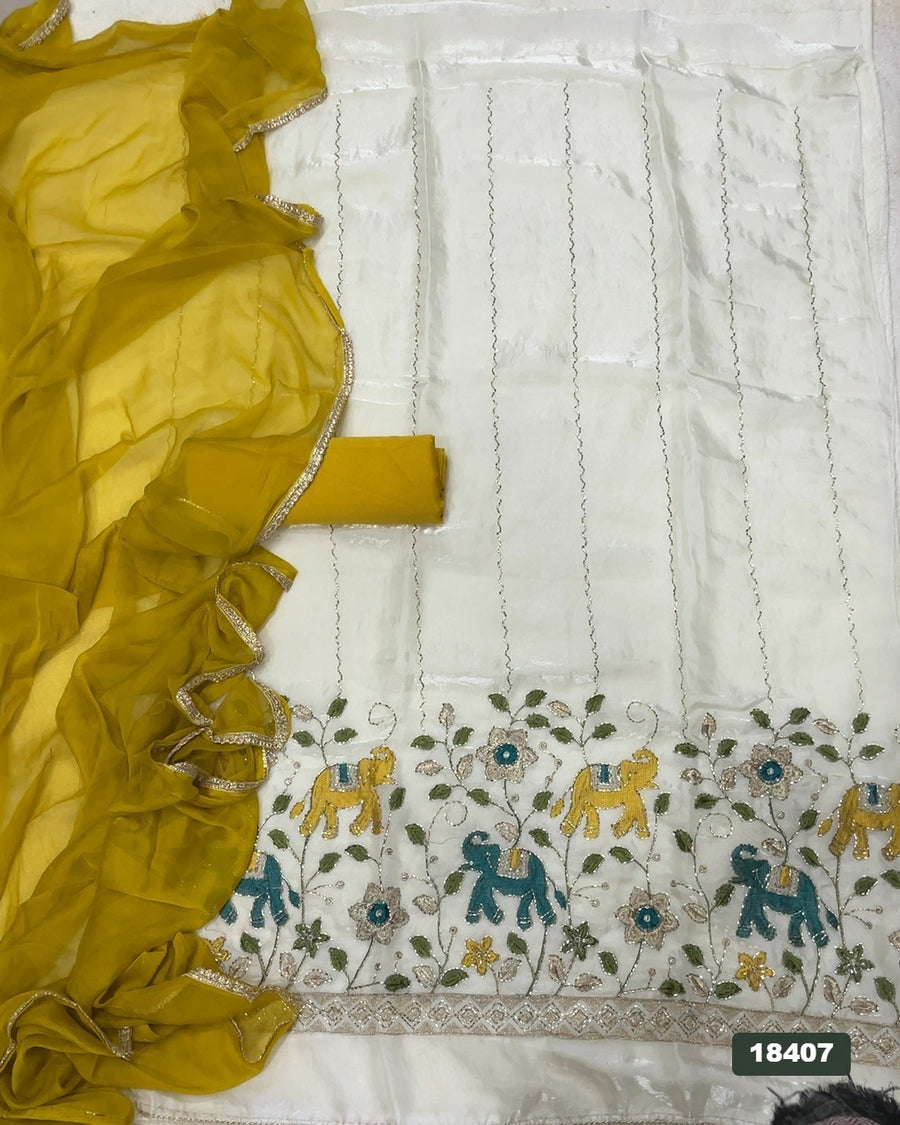 Silk Embroidery Suit Set
