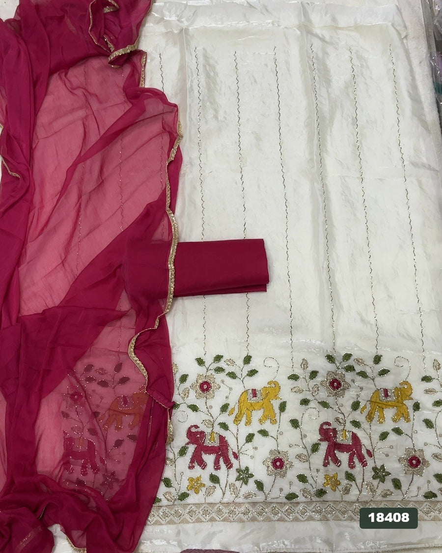 Silk Embroidery Suit Set