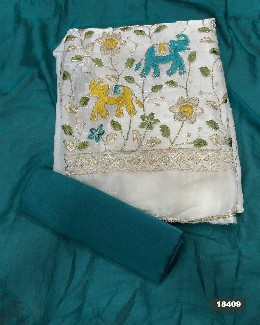 Silk Embroidery Suit Set