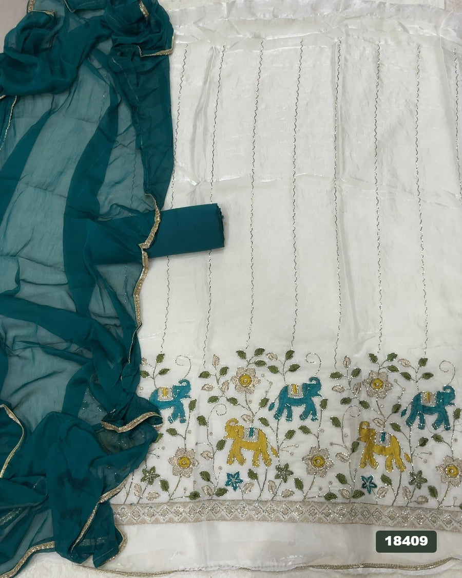 Silk Embroidery Suit Set