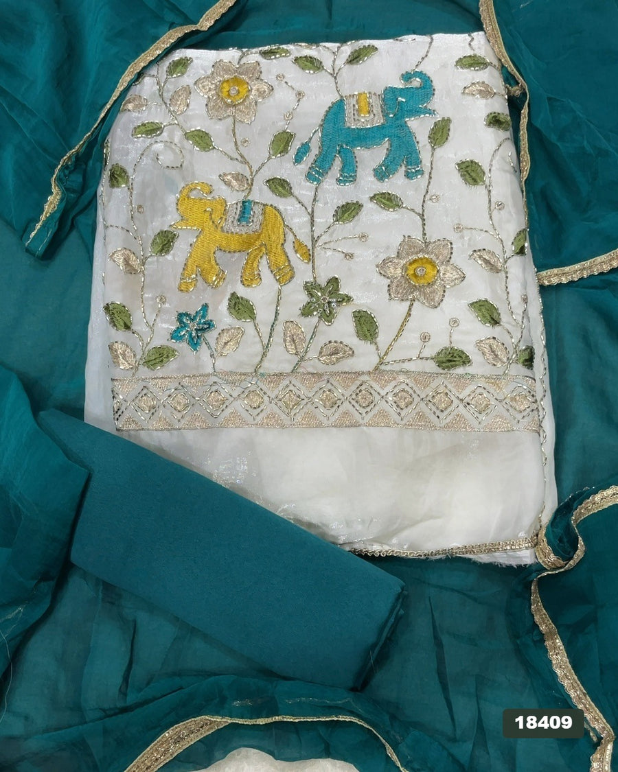 Silk Embroidery Suit Set