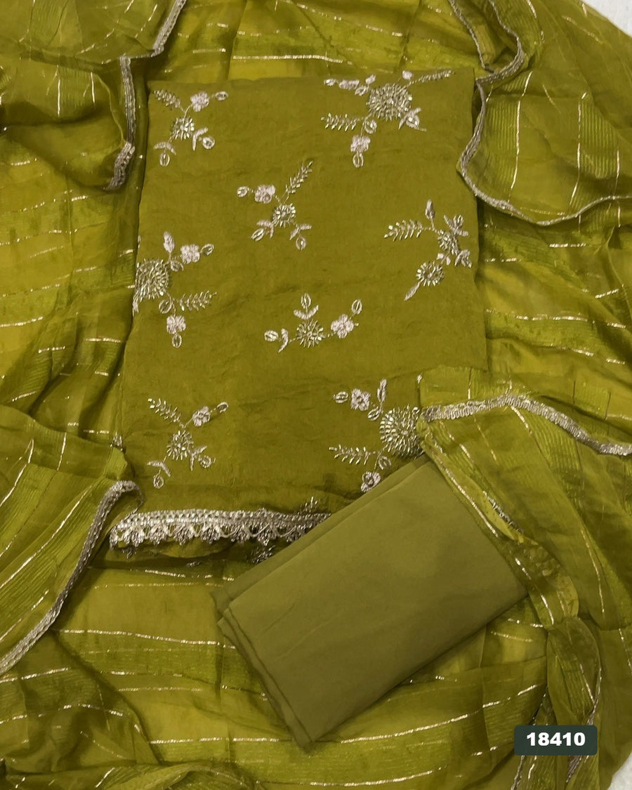 Crush Silk Embroidery Suit Set