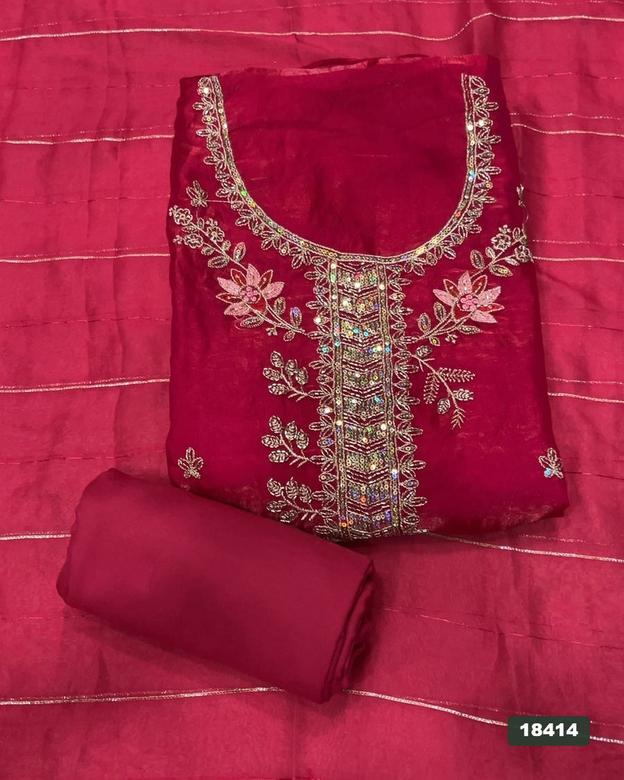 Silk Embroidery Suit Set