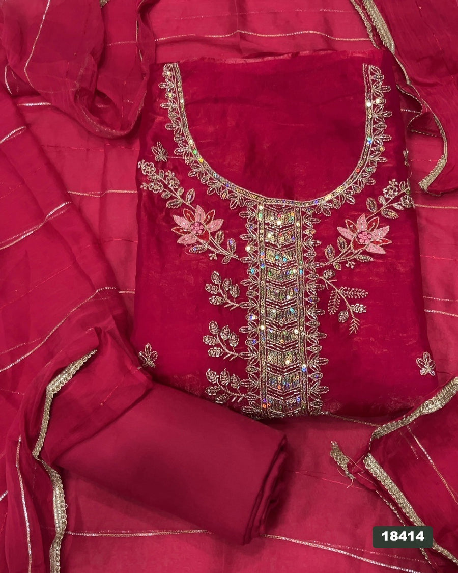 Silk Embroidery Suit Set