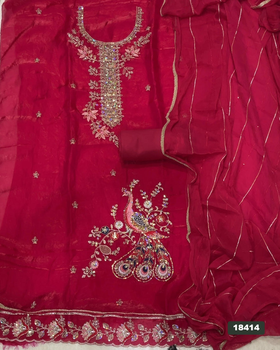 Silk Embroidery Suit Set