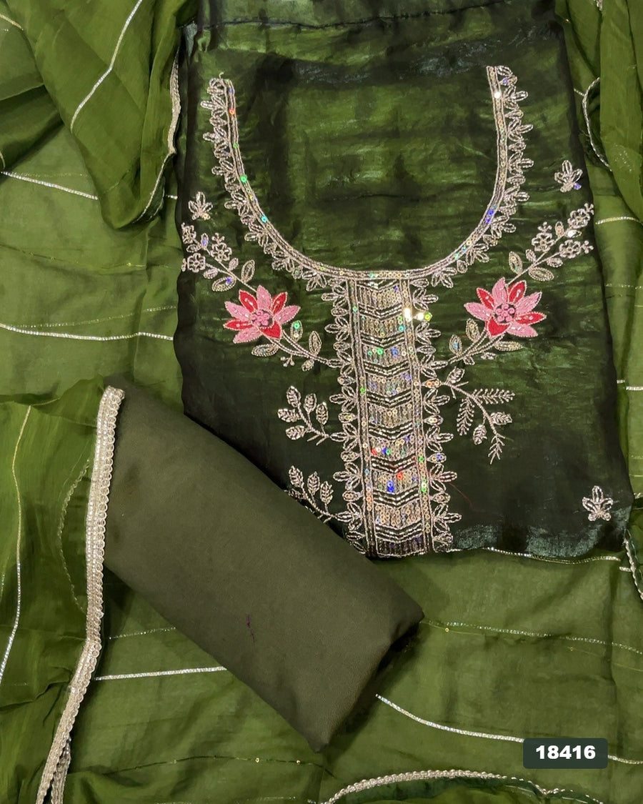 Silk Embroidery Suit Set