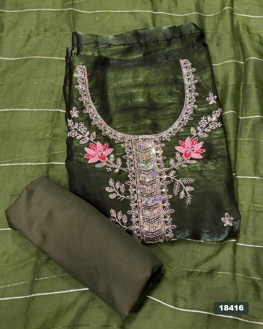 Silk Embroidery Suit Set