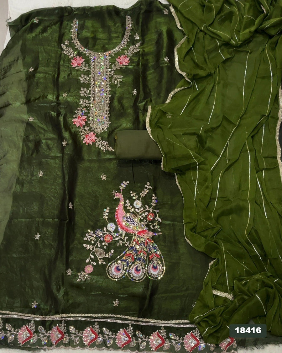 Silk Embroidery Suit Set