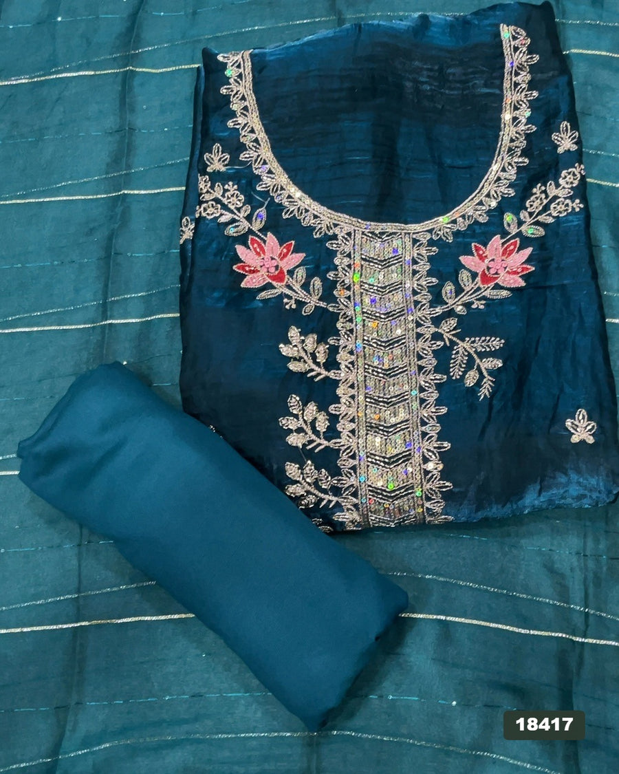 Silk Embroidery Suit Set