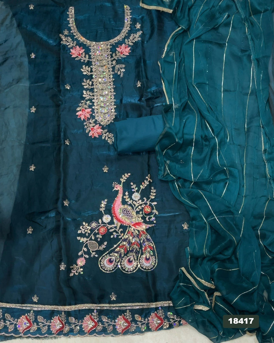 Silk Embroidery Suit Set