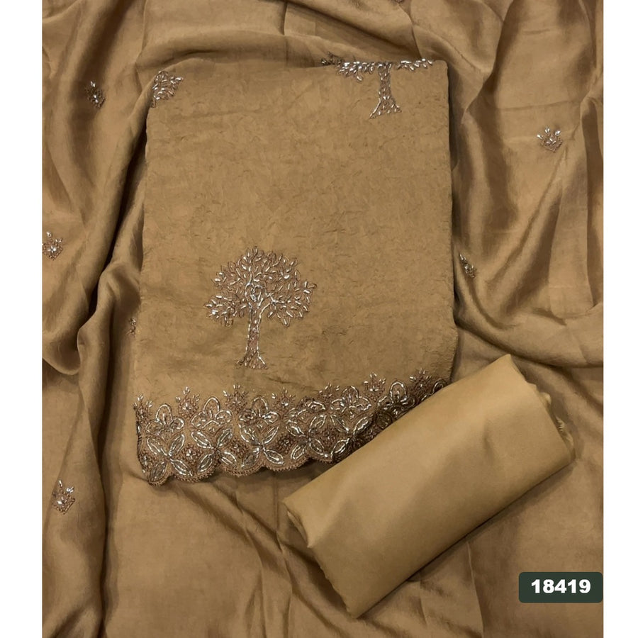 Crush Silk Embroidery Suit Set