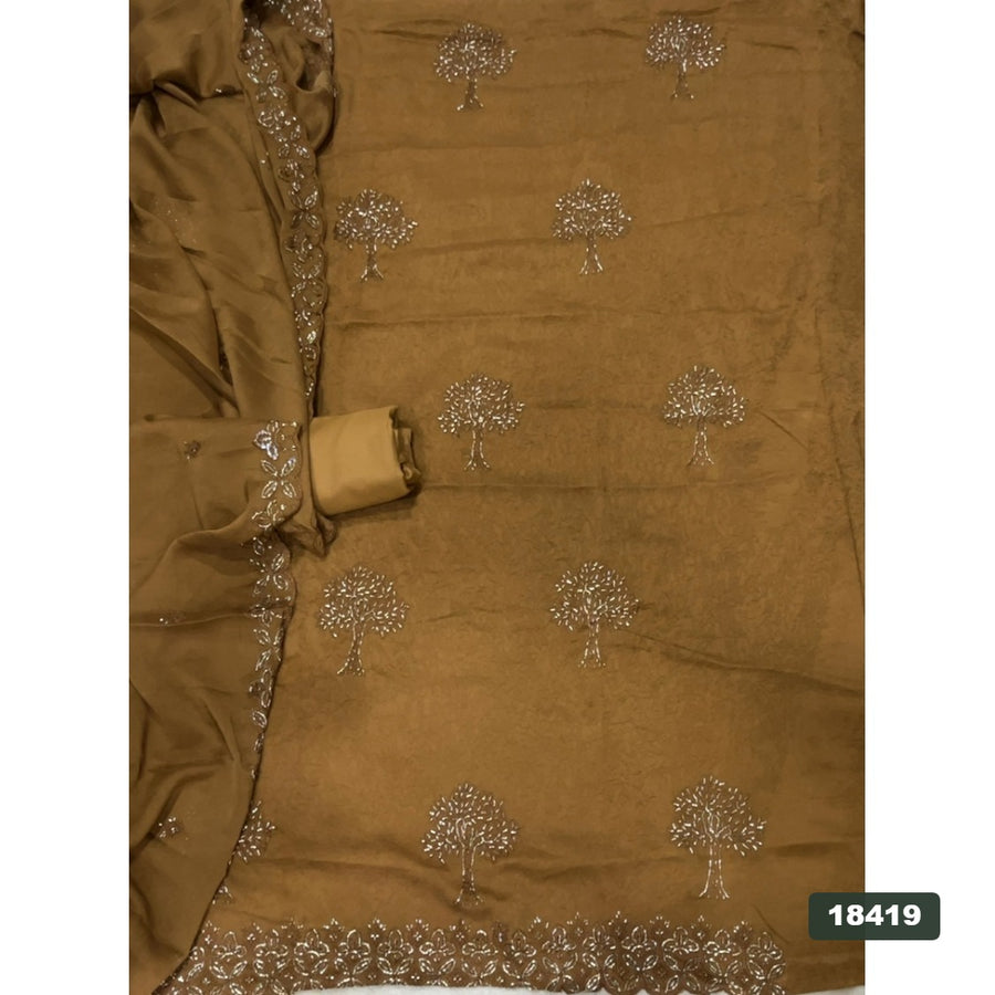 Crush Silk Embroidery Suit Set