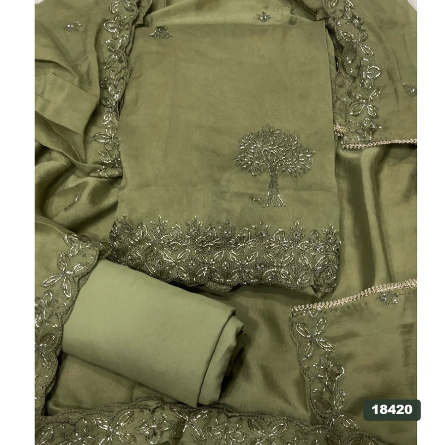Crush Silk Embroidery Suit Set