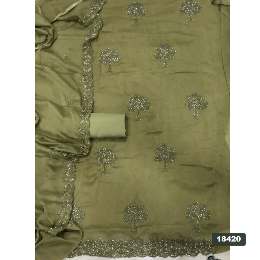 Crush Silk Embroidery Suit Set