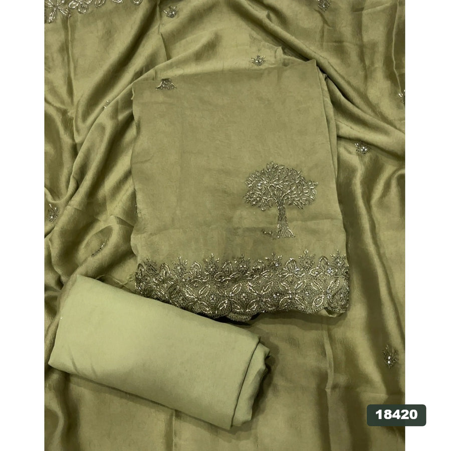 Crush Silk Embroidery Suit Set