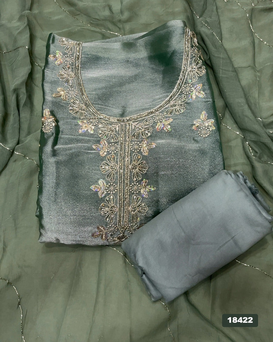 Silk Embroidery Suit Set