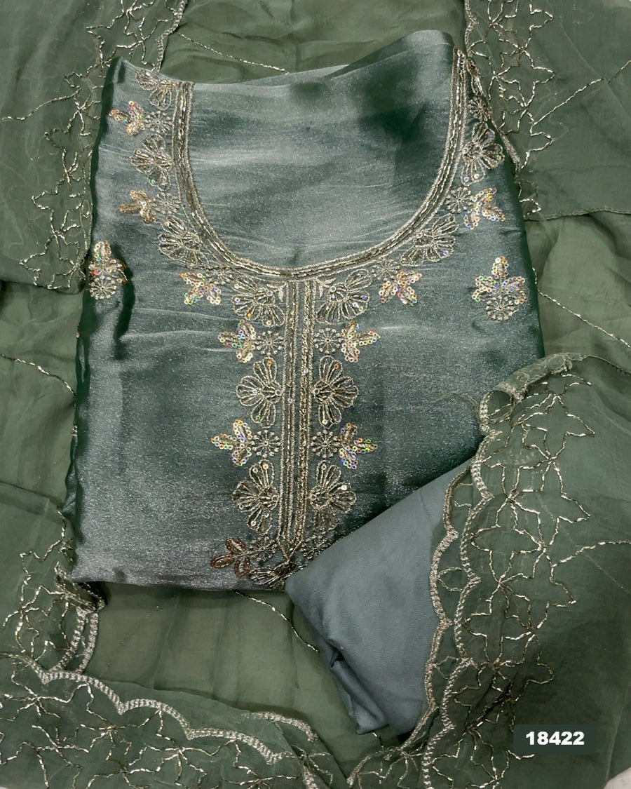Silk Embroidery Suit Set
