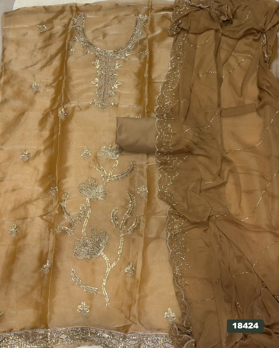 Silk Embroidery Suit Set