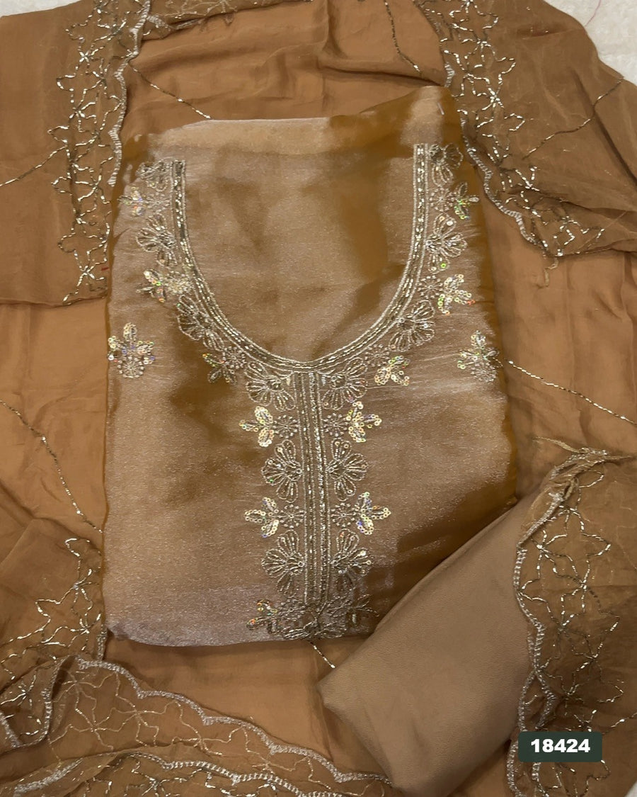 Silk Embroidery Suit Set