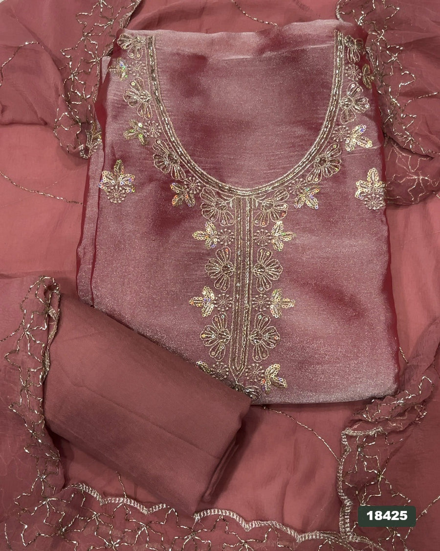 Silk Embroidery Suit Set