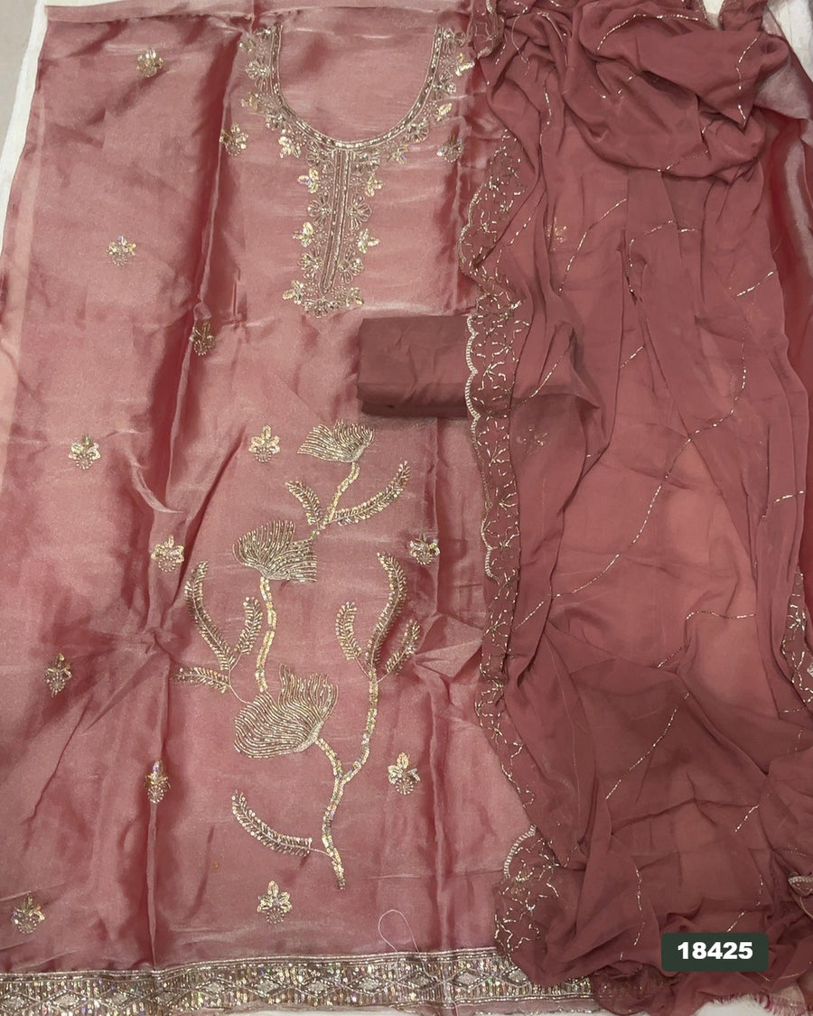 Silk Embroidery Suit Set
