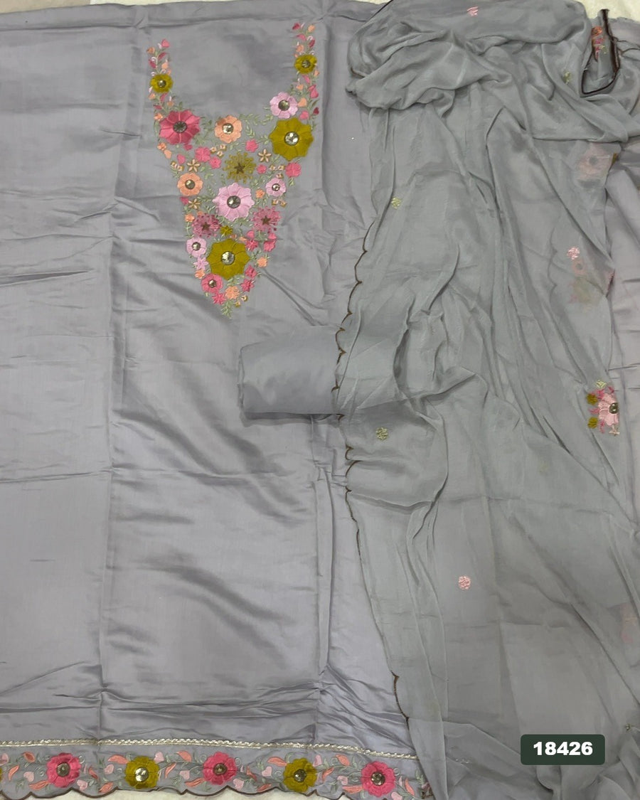 Viscos Silk Embroidery Suit Set