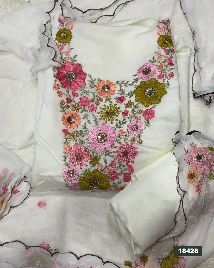 Viscos Silk Embroidery Suit Set