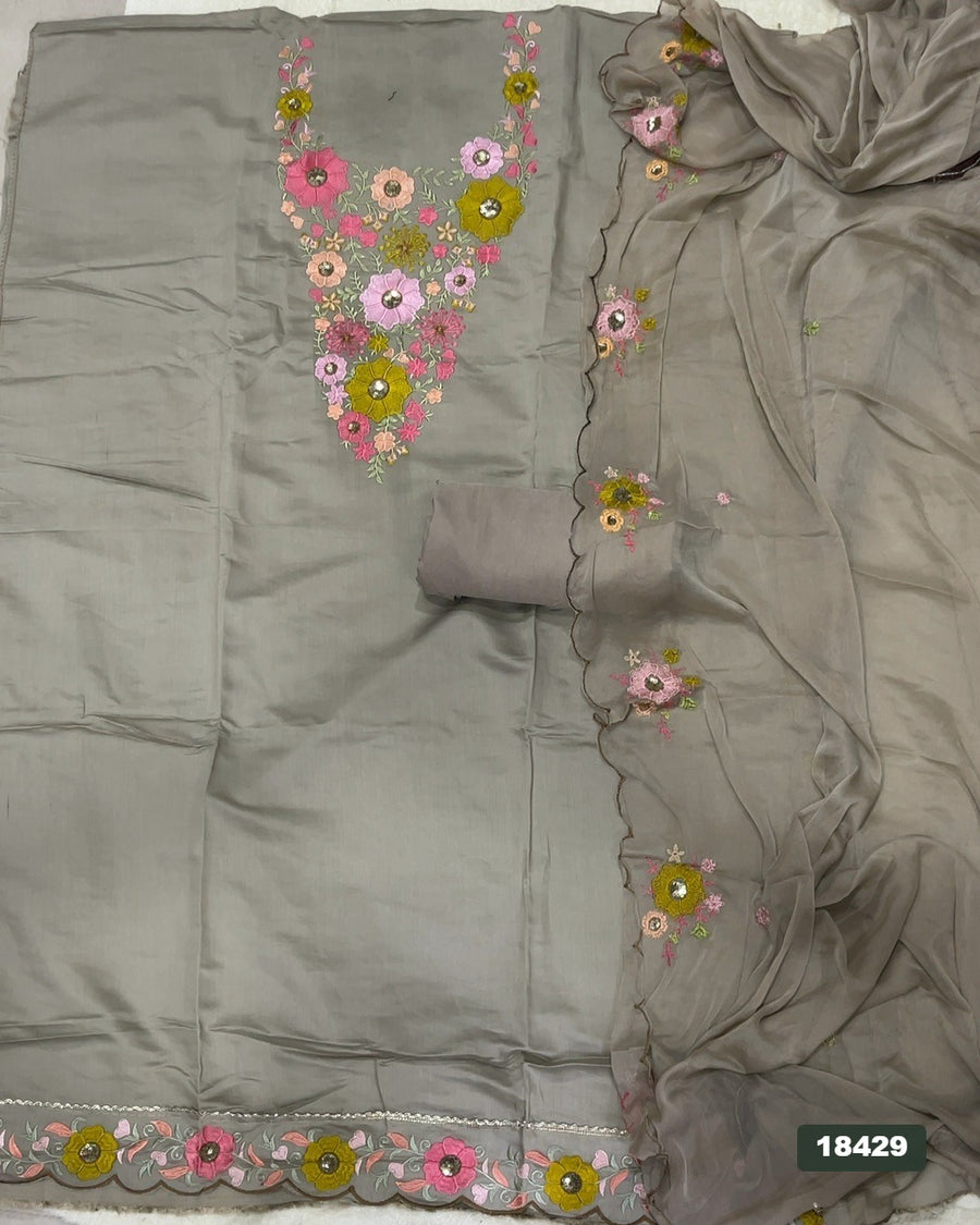 Viscos Silk Embroidery Suit Set