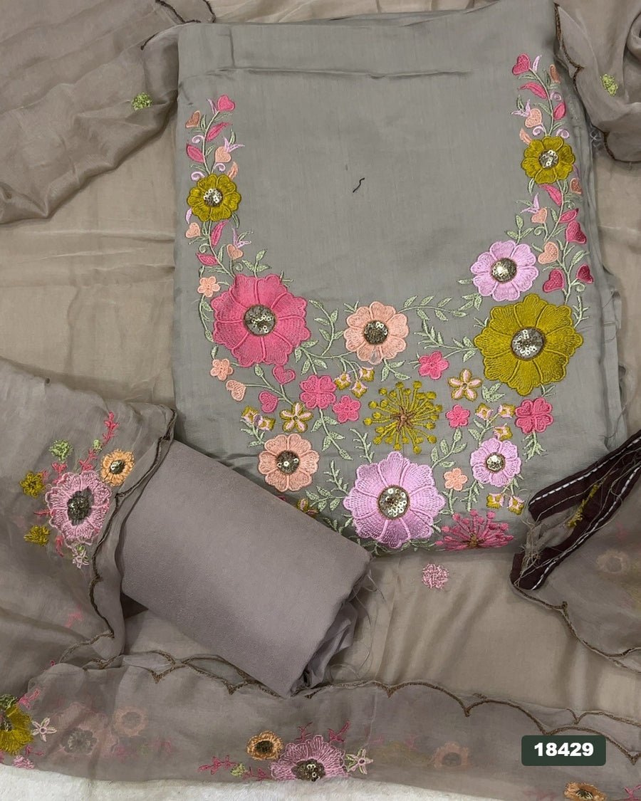 Viscos Silk Embroidery Suit Set
