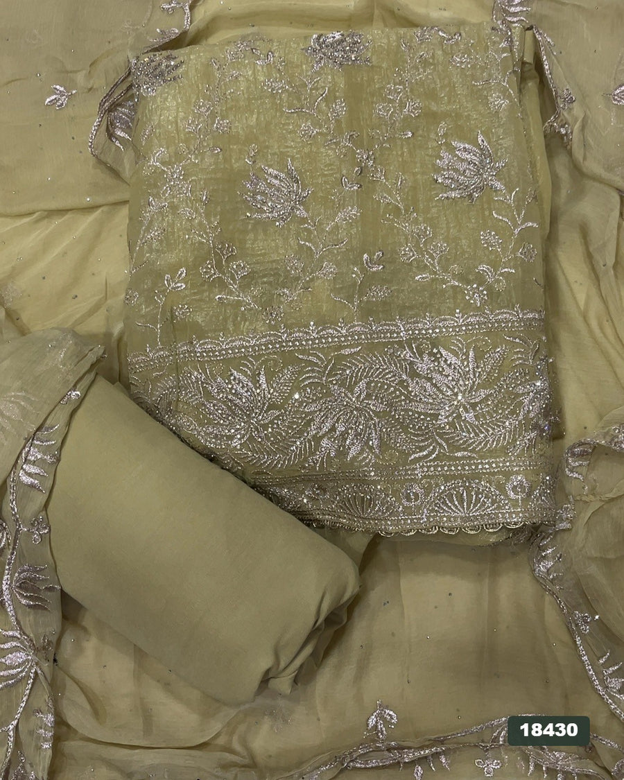 Silk Embroidery Suit Set