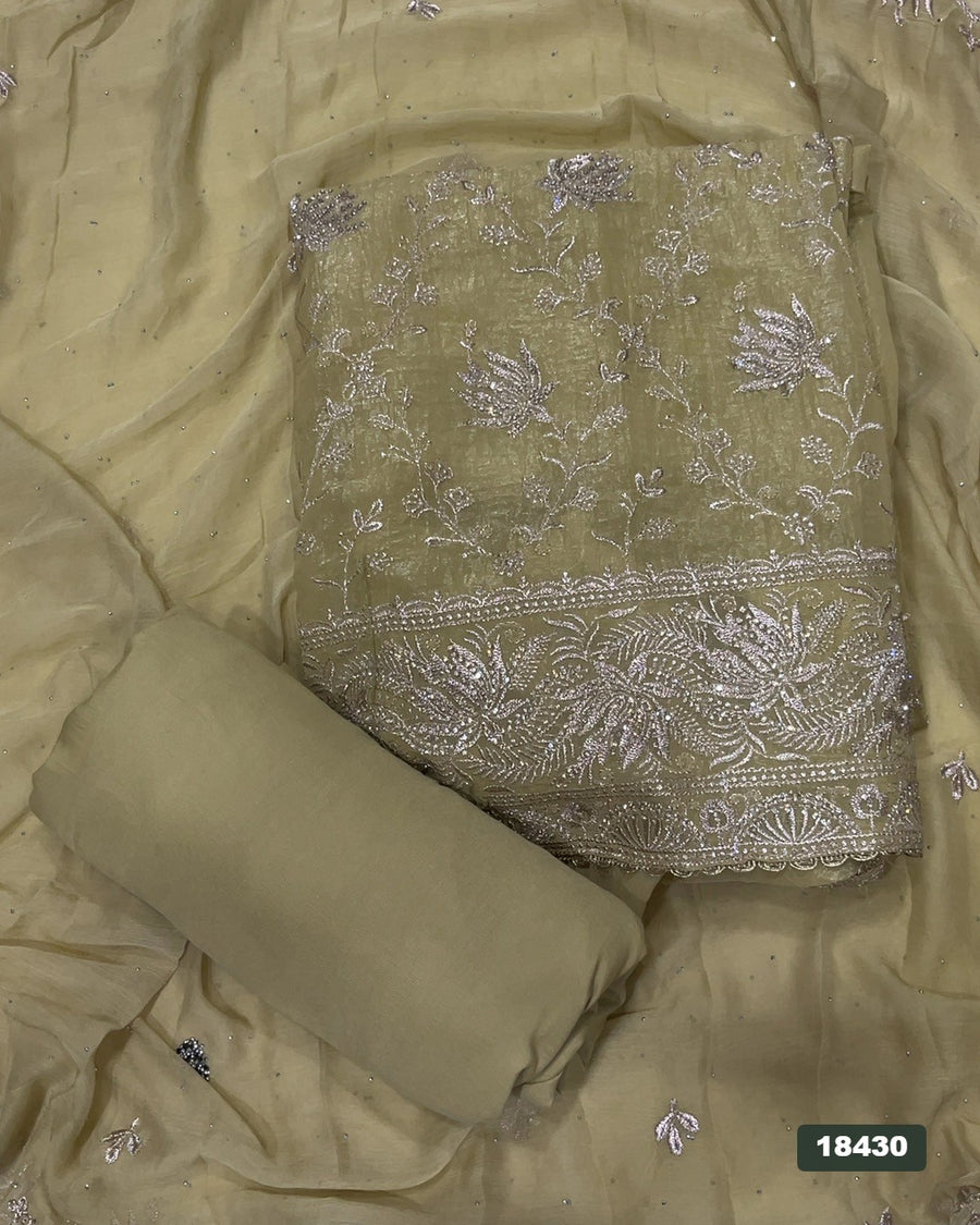 Silk Embroidery Suit Set