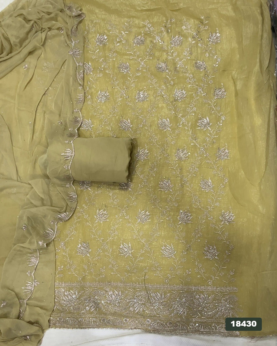 Silk Embroidery Suit Set