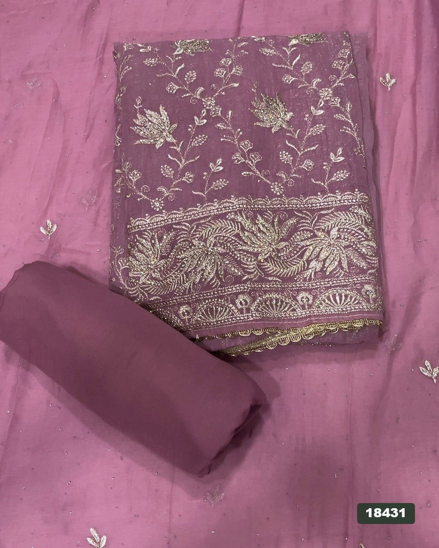 Silk Embroidery Suit Set