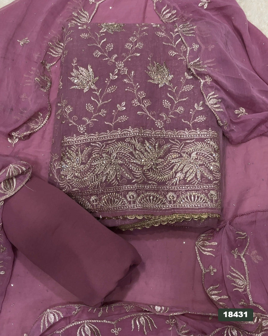 Silk Embroidery Suit Set