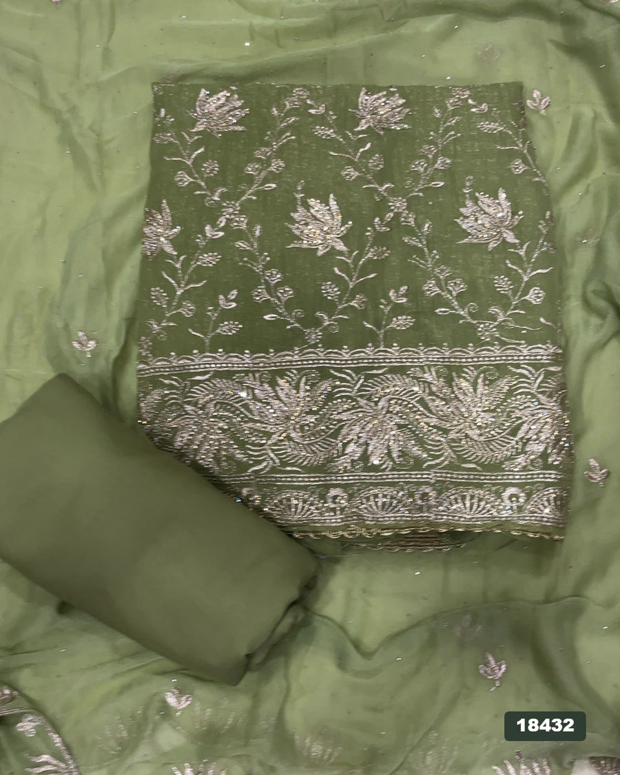 Silk Embroidery Suit Set