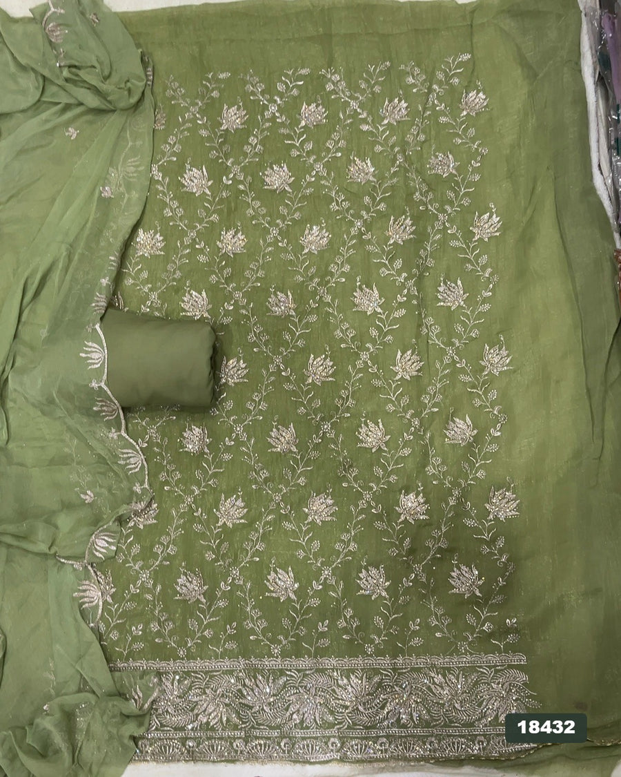 Silk Embroidery Suit Set