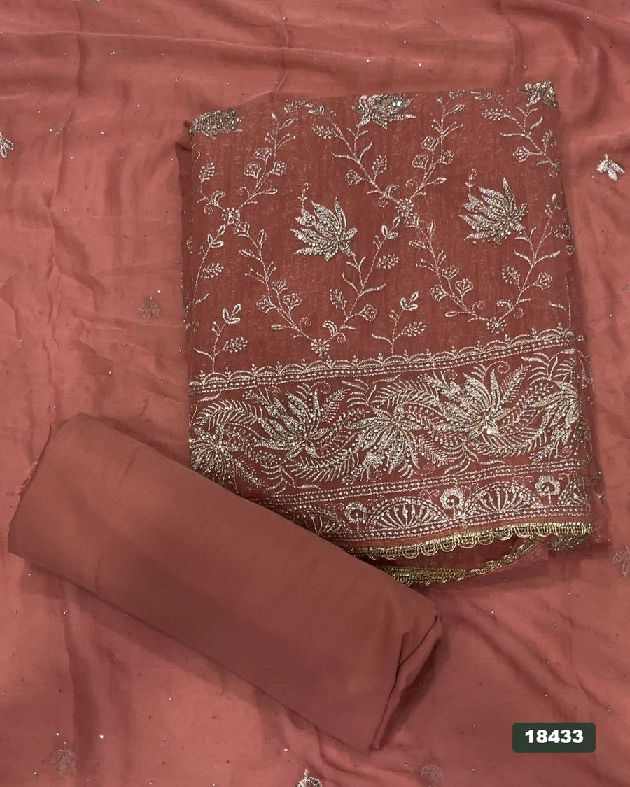 Silk Embroidery Suit Set