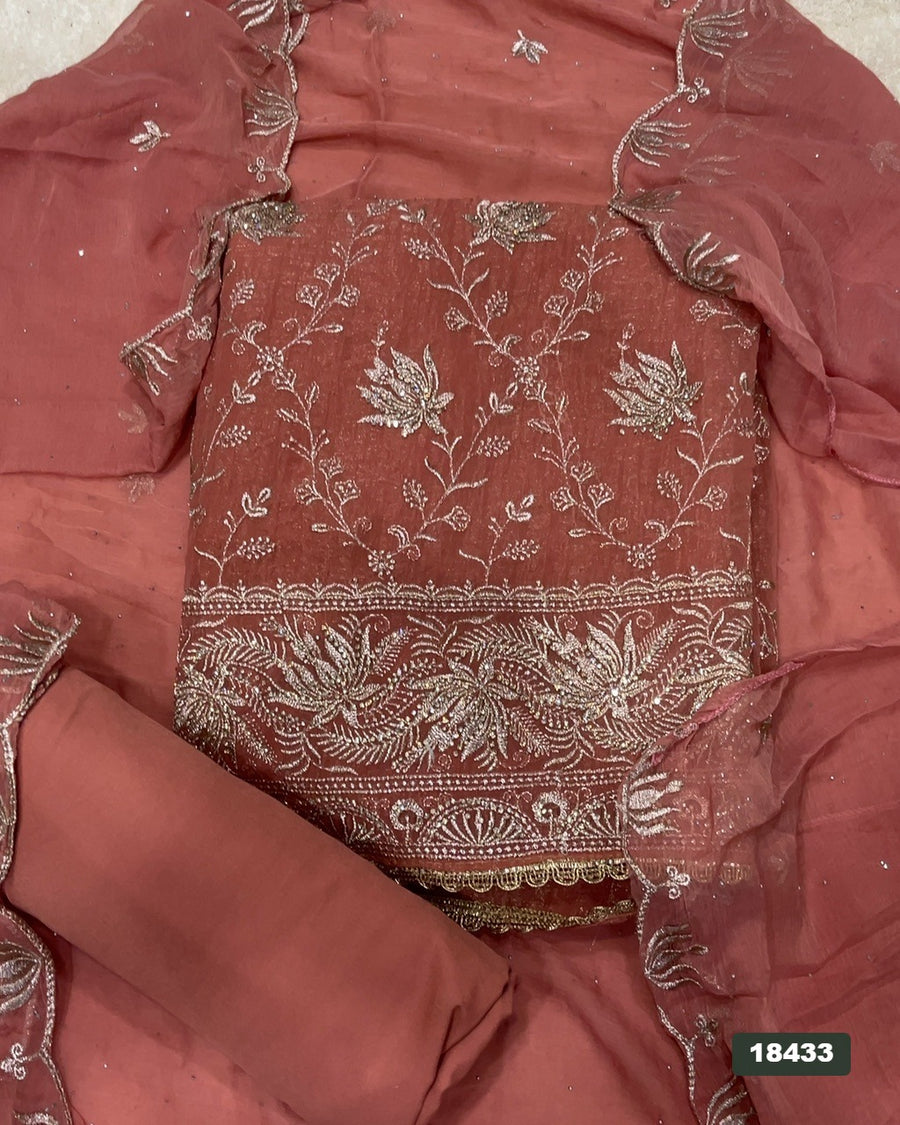 Silk Embroidery Suit Set