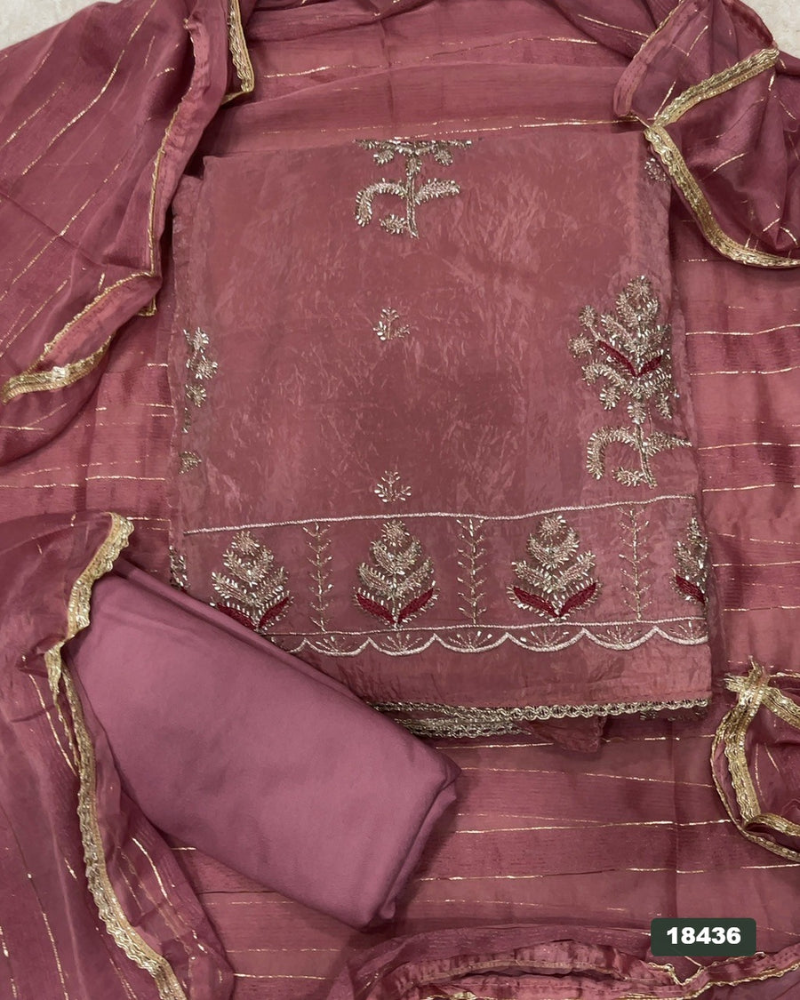 Silk Embroidery Suit Set