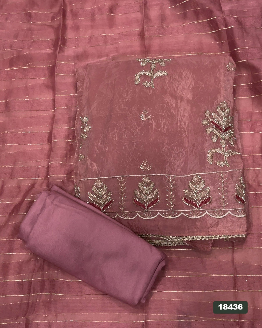 Silk Embroidery Suit Set
