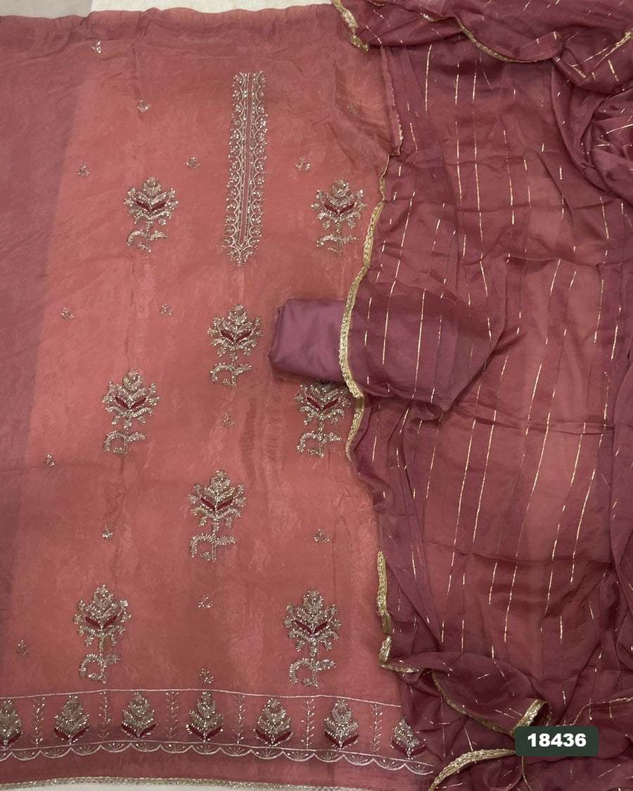 Silk Embroidery Suit Set
