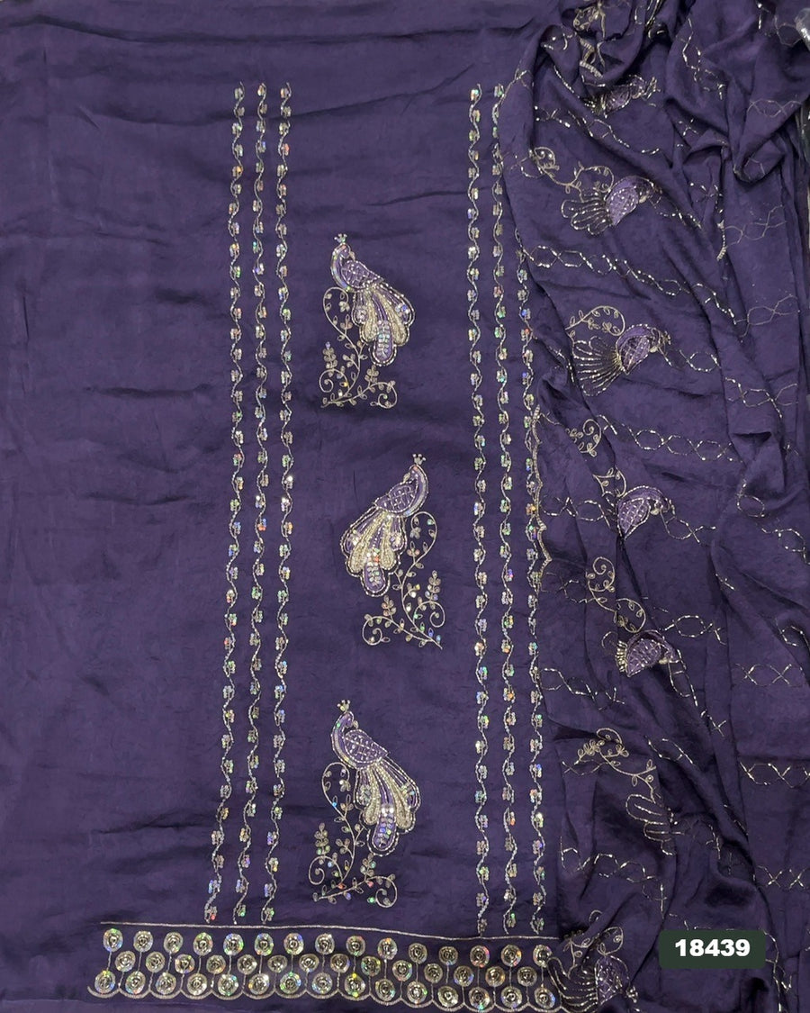 Crush Silk Embroidery Suit Set