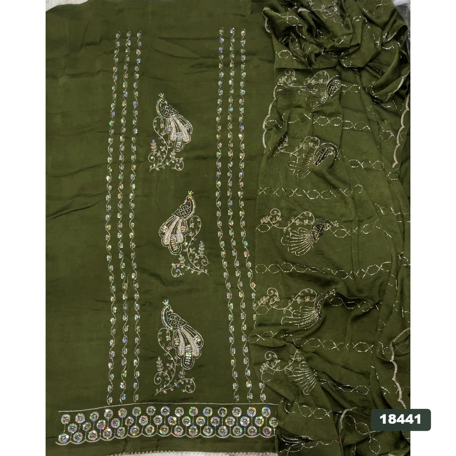Crush Silk Embroidery Suit Set