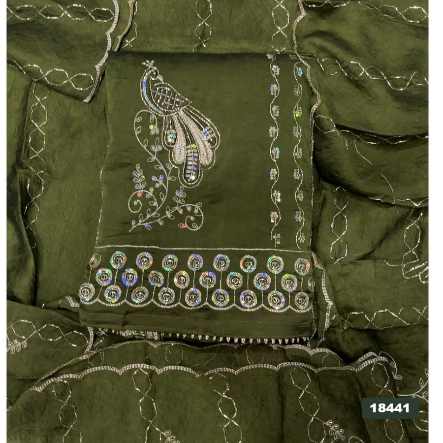 Crush Silk Embroidery Suit Set