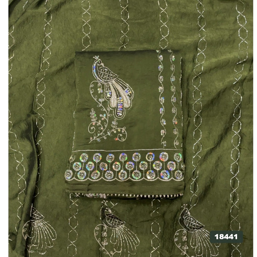 Crush Silk Embroidery Suit Set