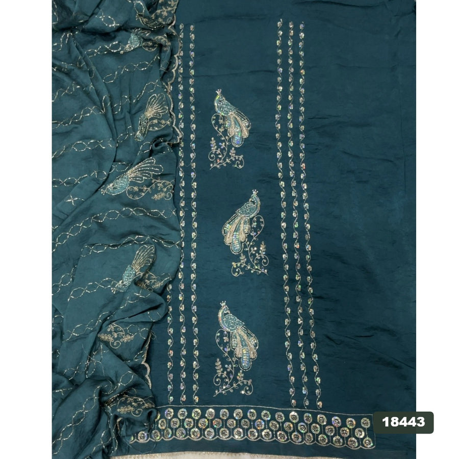Crush Silk Embroidery Suit Set