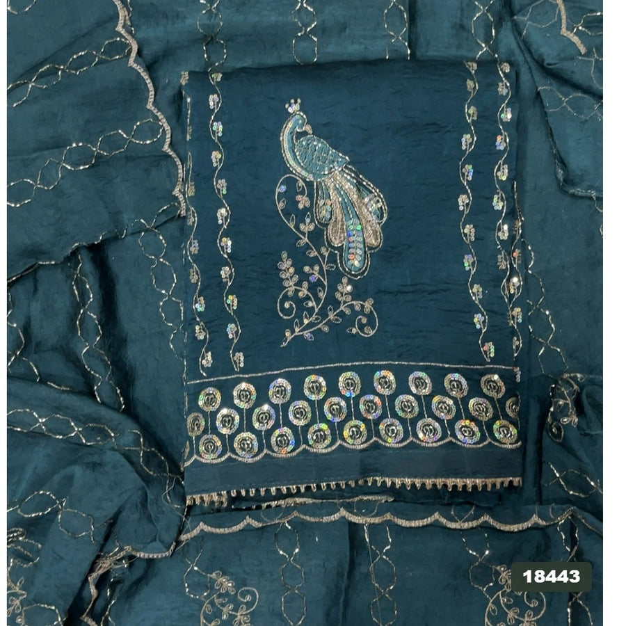Crush Silk Embroidery Suit Set