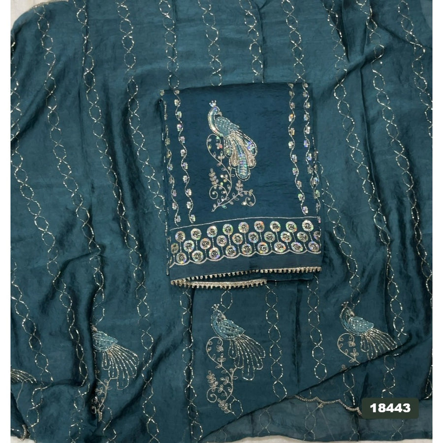 Crush Silk Embroidery Suit Set