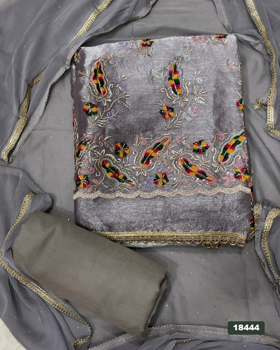 Silk Embroidery Suit Set