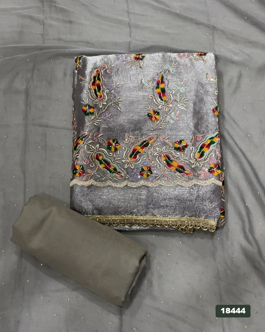Silk Embroidery Suit Set